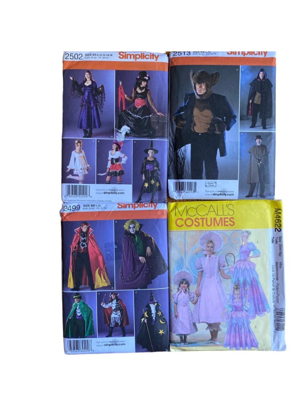 Simplicity Costume Pattern 2499 2513 2502 McCalls M4622 Bo Peep L XL UNCUT Lotx4 - Picture 1 of 12